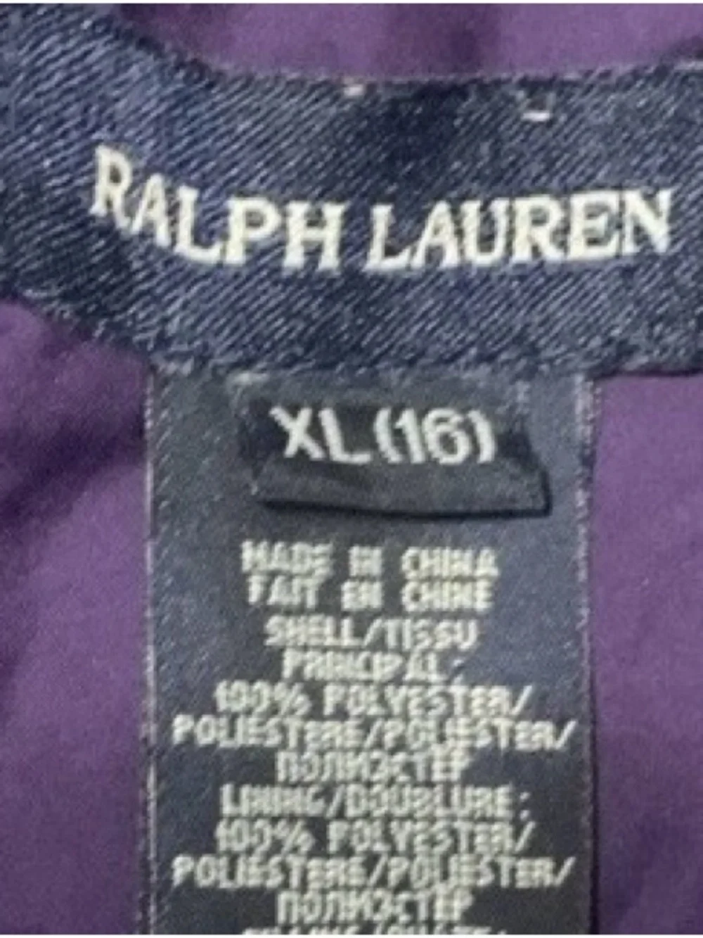 Ralph Lauren Girls' Deep Purple Hooded Puffer Coat